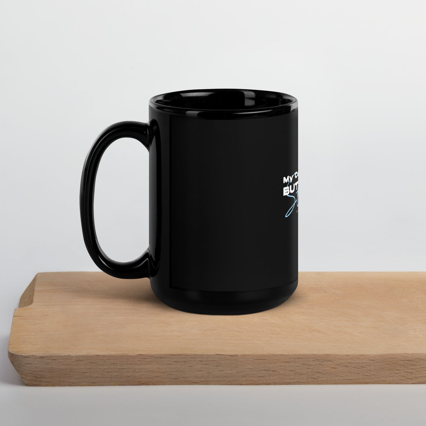 My GOD is Strong Black Glossy Mug
